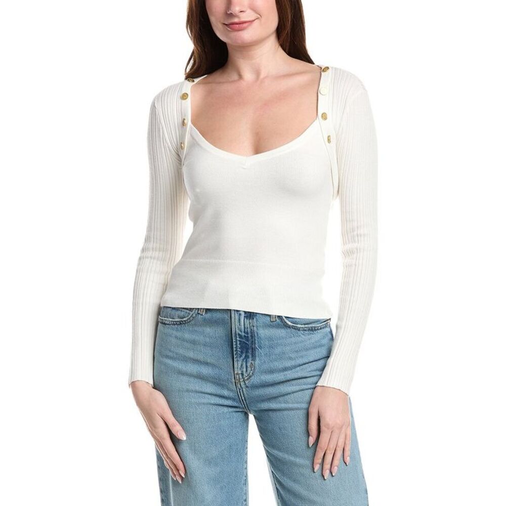 L’Agence Womens L'agence 2Pc Nara Tank & Shrug Set, White